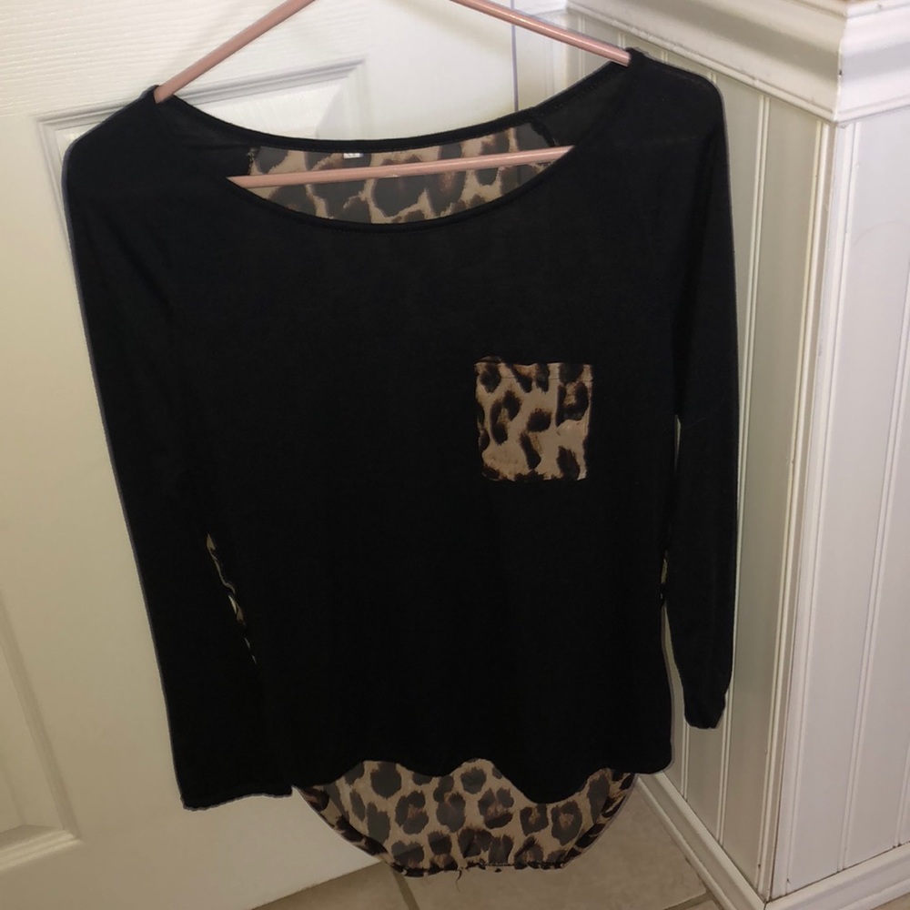 leopard print long sleeve shirt